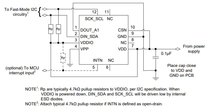 Application Circuit Diagram - MEMSIC MC3632 3-Axis Accelerometer